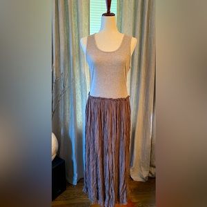 ODDY Midi-dress with knit tank top and shirred skirt, Sz M